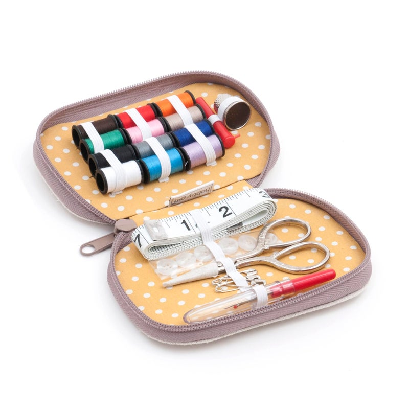 Hobby Gift Sewing Kit Gifts â€“ Filled Complete Travel Style Zipper Sewing Accessories Set, Retro Craft Supplies for Presents, 5.5 x 3.5 x 1 - Image 2